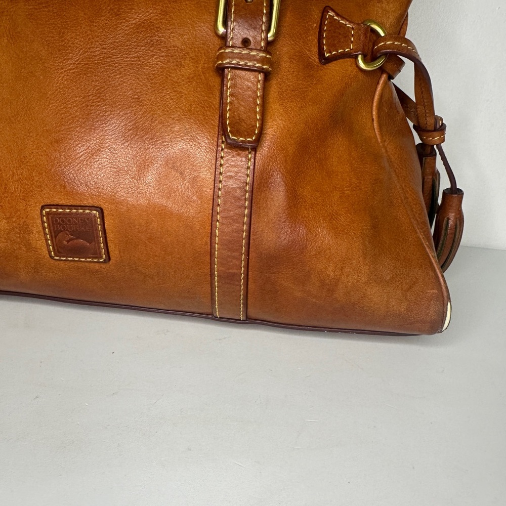 Dooney & Bourke Brown Leather Satchel - Picture 4 of 16